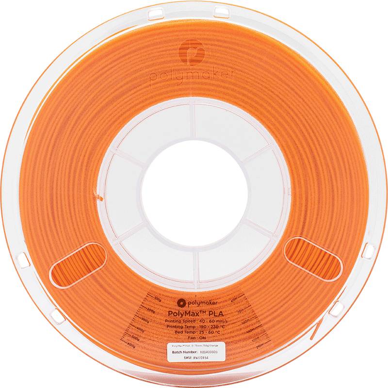 Polymaker PA06008 PolyMAX Tough Filament PLA hohe Steifigkeit, hohe Zugfestigkeit, schlagfest 1.75 mm 750 g Orange 1 St.