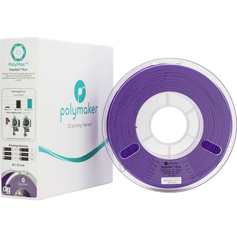 Polymaker PA06019 PolyMAX Tough Filament Tough PLA hohe Steifigkeit, hohe Zugfestigkeit, schlagfest 2.85mm 750g Lila 1St.