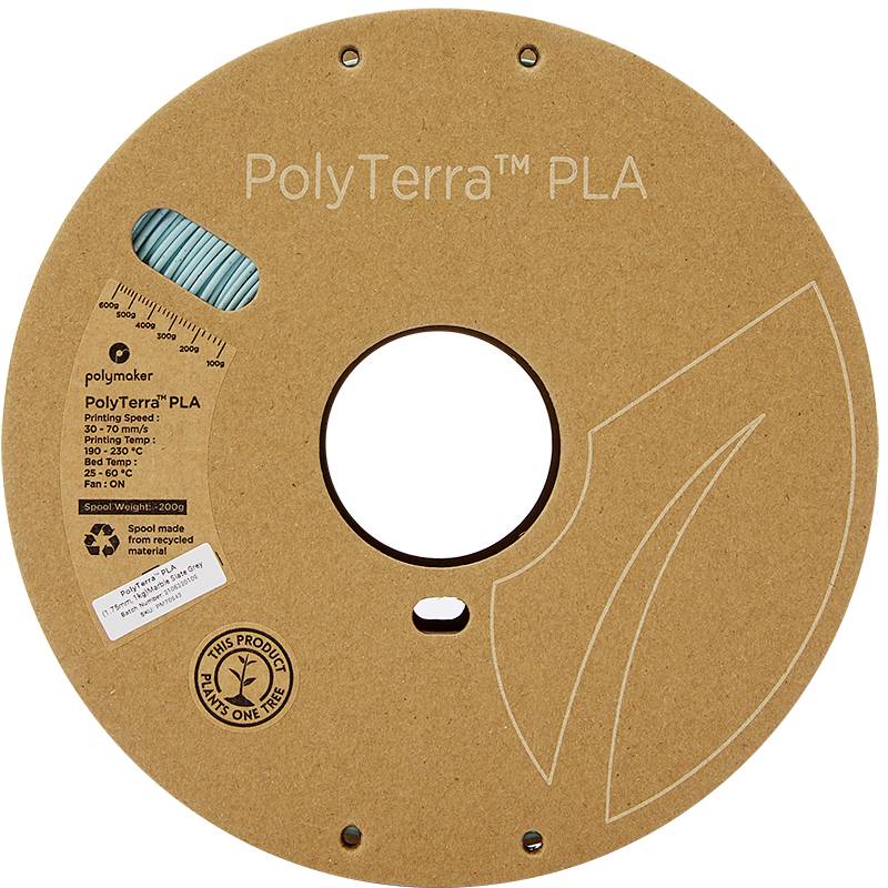 Polymaker 70942 PolyTerra Filament PLA geringerer Kunststoffgehalt 1.75 mm 1000 g Schiefer-Grau 1 St.