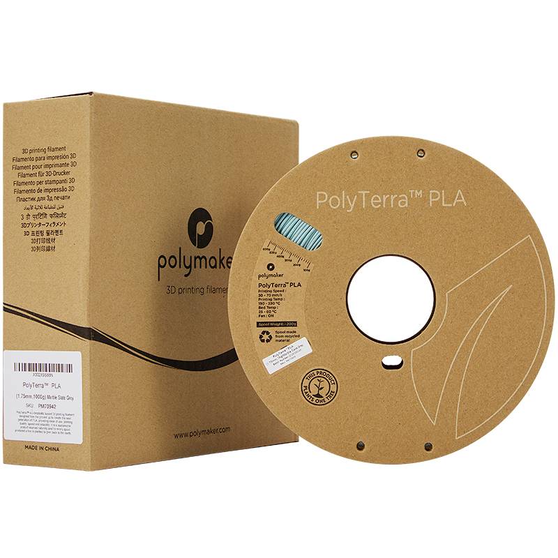 Polymaker 70942 PolyTerra Filament PLA geringerer Kunststoffgehalt 1.75 mm 1000 g Schiefer-Grau 1 St.