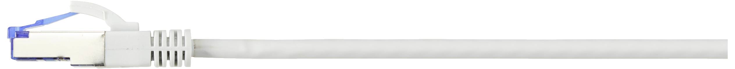 Renkforce RF-5266148 RJ45 Netzwerkkabel, Patchkabel CAT 6a S/FTP 20.00m Grau Slimline, Flexibel, mit Rastnasenschutz, Flammwidrig