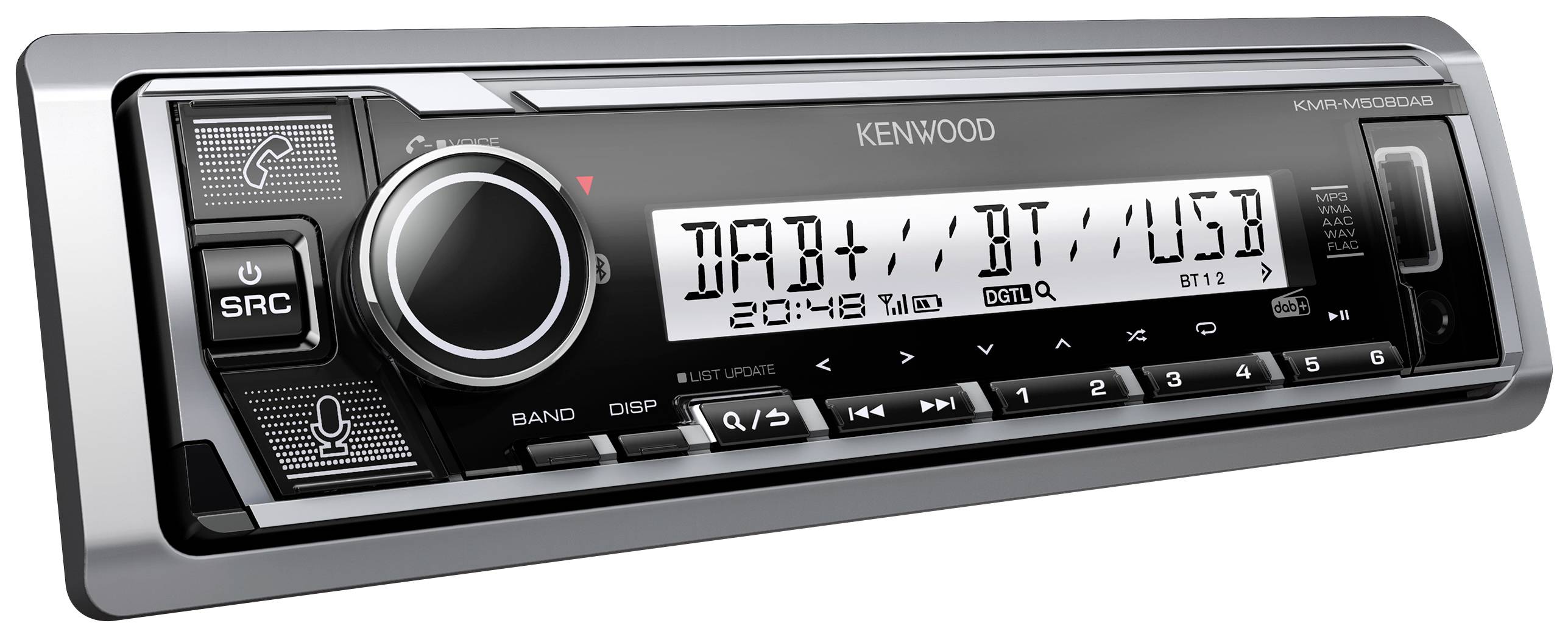 Kenwood KMR-M508DAB Autoradio Anschluss für Lenkradfernbedienung, Bluetooth®-Freisprecheinrichtung