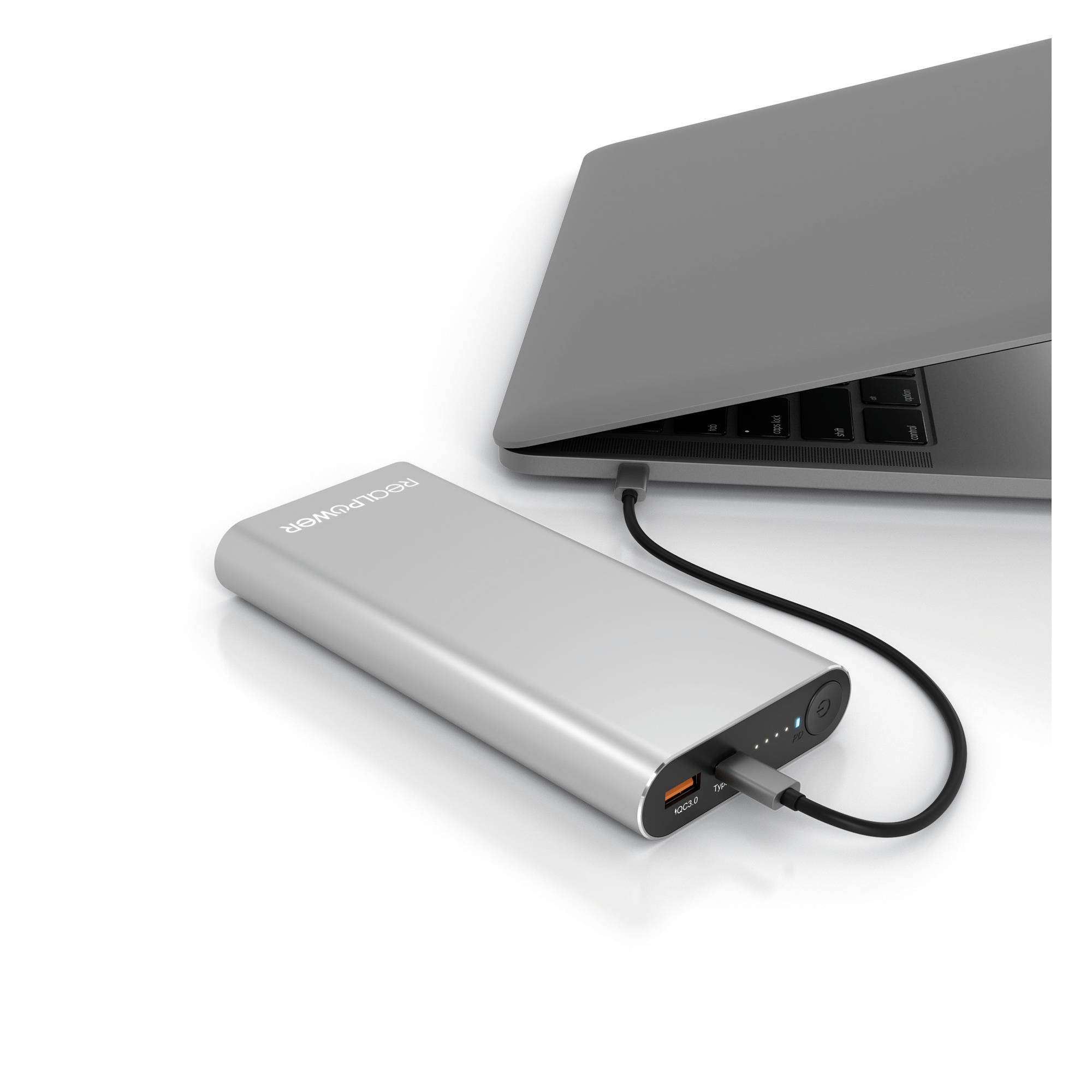 RealPower PB-20000 PD Pro Powerpack Powerbank 20000 mAh Li-Ion USB-C®, USB 3.0 Silber