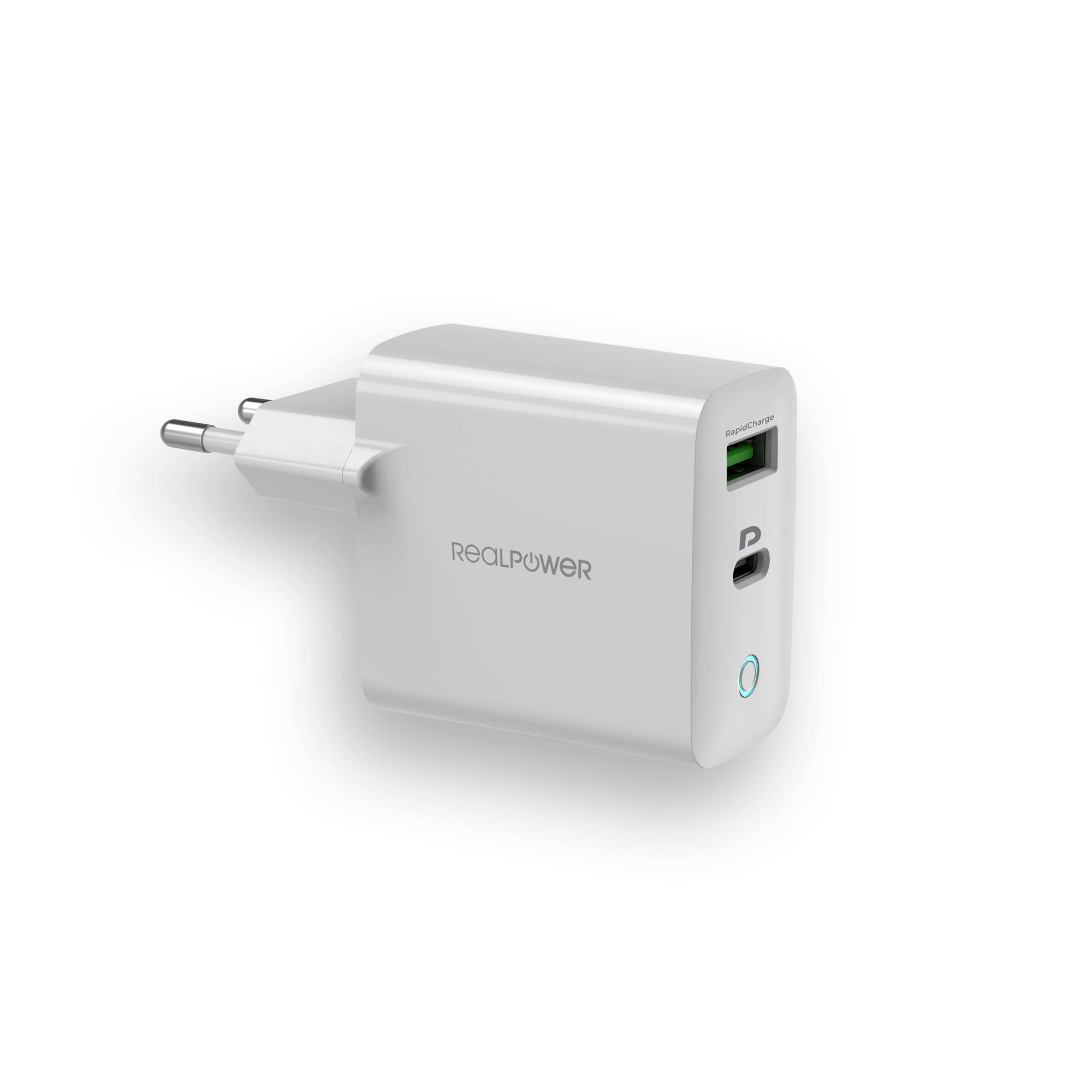 RealPower PB-20000 PD Pro Powerpack Powerbank 20000 mAh Li-Ion USB-C®, USB-A (USB 3.0) Silber