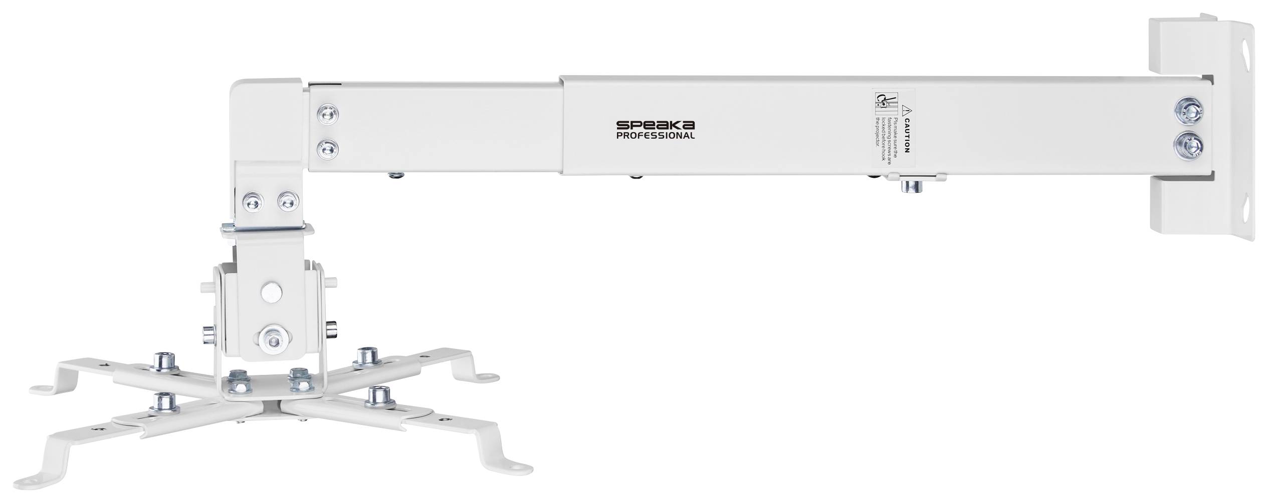 SpeaKa Professional SP-PWM-101 Beamer-Wandhalterung Drehbar Wandabstand (max.): 600mm Weiß