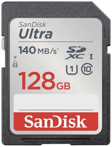 SanDisk SDXC Ultra 128GB (Class 10 UHS I 140MB s) SDHC Karte 128GB UHS Class 1 Wasserdicht, stoßsic  - Onlineshop Voelkner