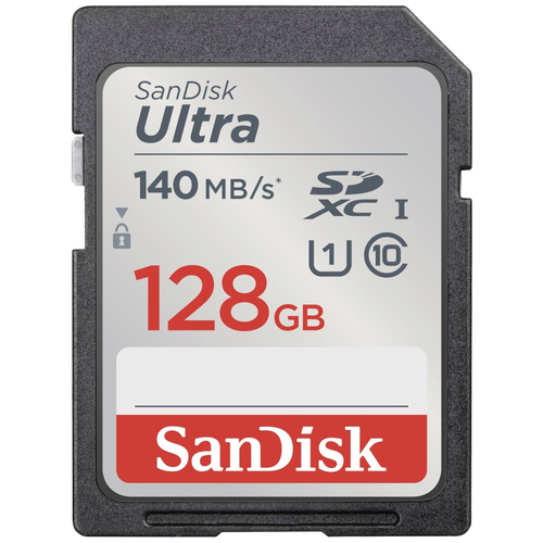 SanDisk SDXC Ultra 128GB (Class 10/UHS-I/140MB/s) Carte SDHC 128 GB UHS-Class 1 étanche, résistance aux chocs