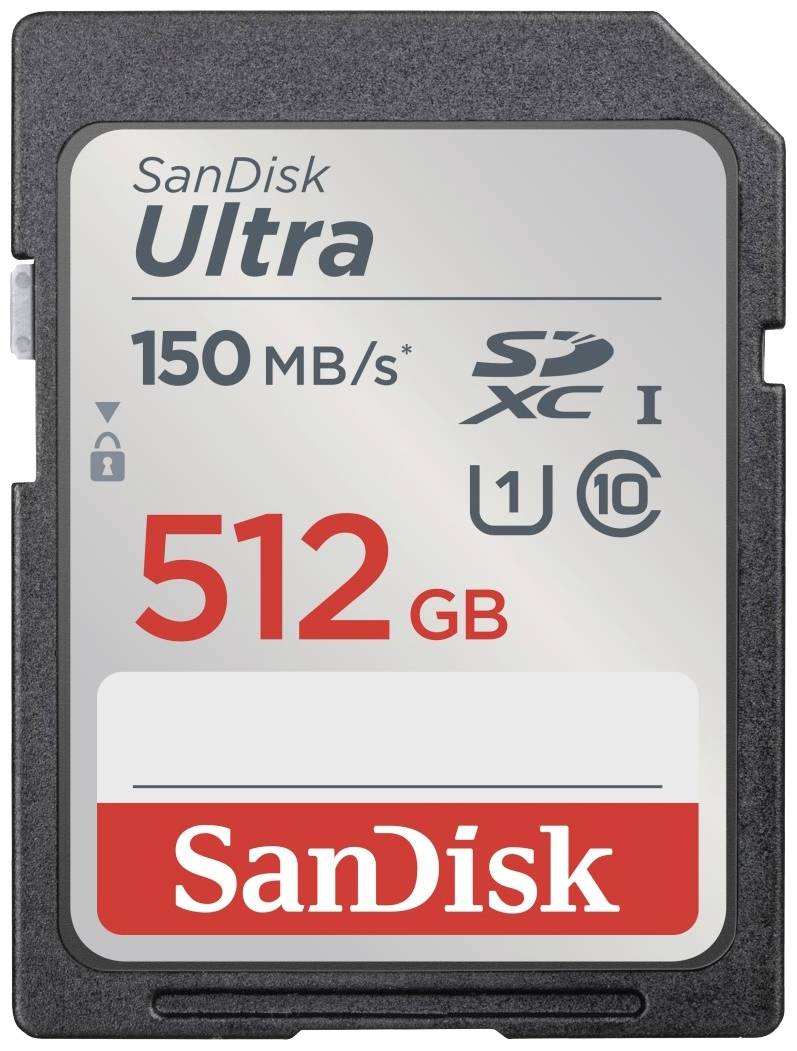 SanDisk SDXC Ultra 512GB (Class 10/UHS-I/150MB/s) SDXC-Karte 512GB UHS-Class 1 Wasserdicht, stoßsicher