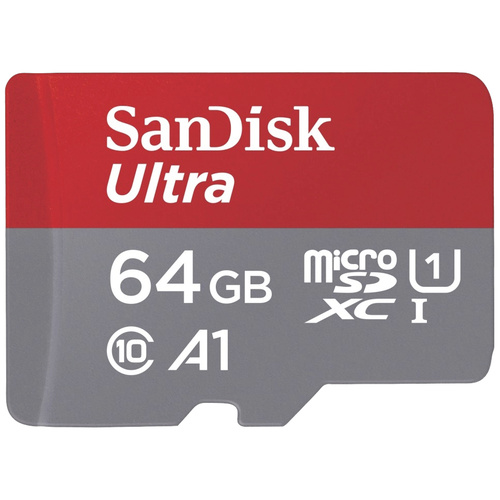 SanDisk microSDXC Ultra 64GB (A1/UHS-I/Cl.10/140MB/s) + Adapter "Mobile" microSDXC-Karte 64 GB A1 A