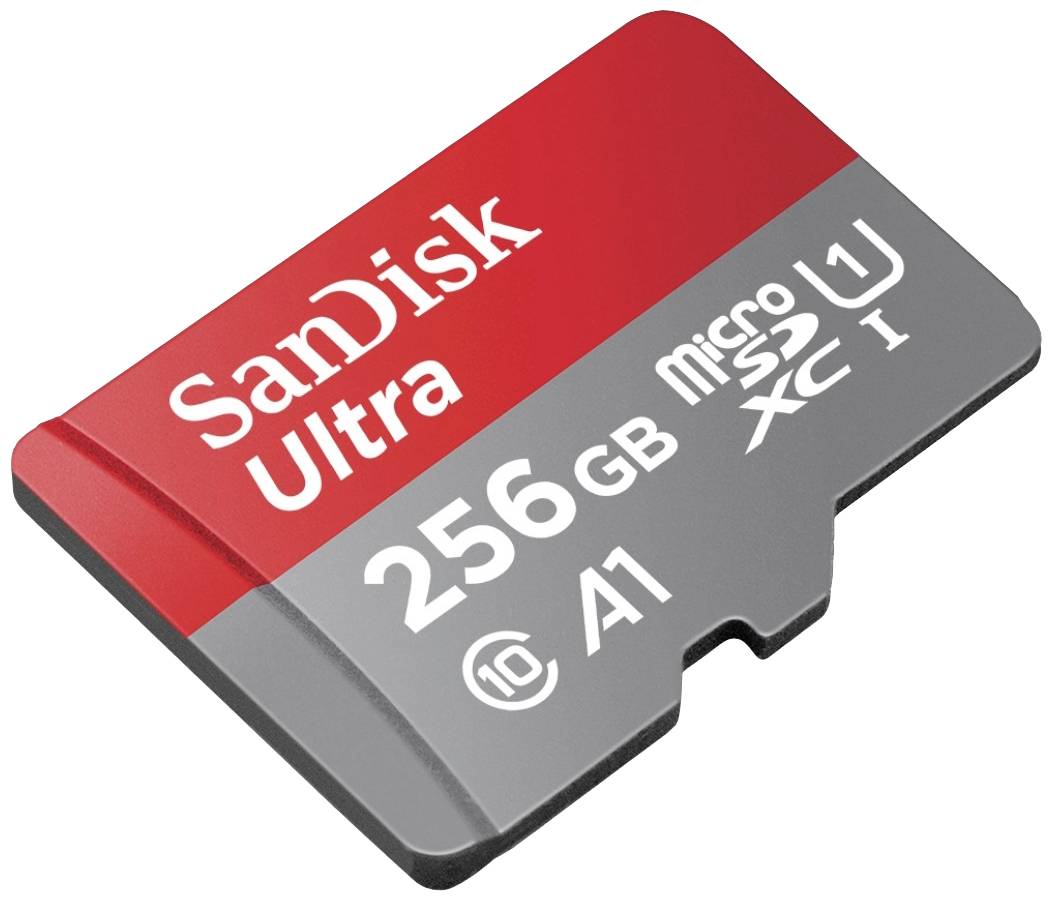 SanDisk microSDXC Ultra 256GB (A1/UHS-I/Cl.10/150MB/s) + Adapter "Mobile" microSDXC-Karte 256 GB A1 Application Performance Class, UHS-Class 1