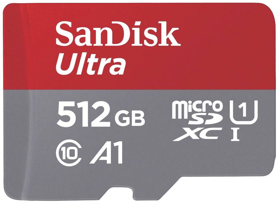 SanDisk microSDXC Ultra 512GB (A1/UHS-I/Cl.10/150MB/s) + Adapter "Mobile" microSDXC-Karte 512GB A1 Application Performance Class