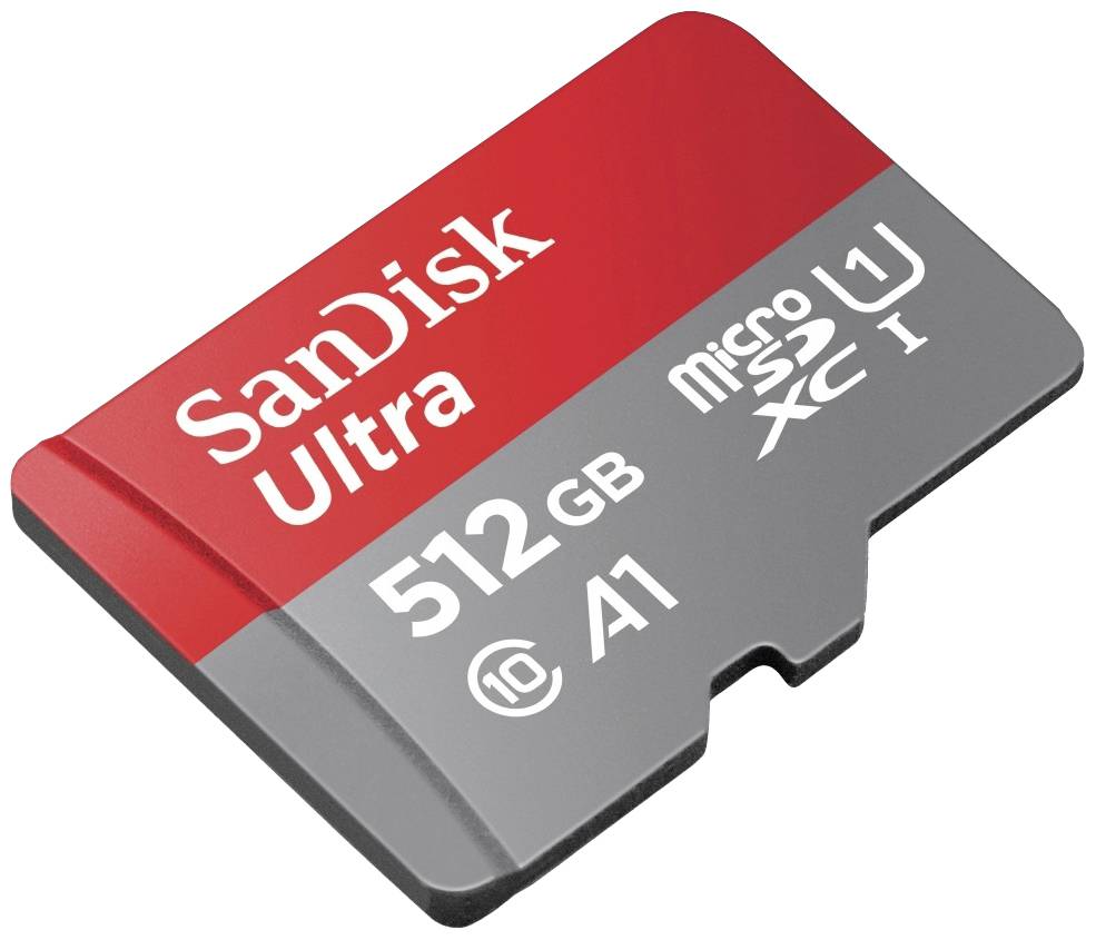 SanDisk microSDXC Ultra 512GB (A1/UHS-I/Cl.10/150MB/s) + Adapter "Mobile" microSDXC-Karte 512 GB A1 Application Performance Class, UHS-Class 1