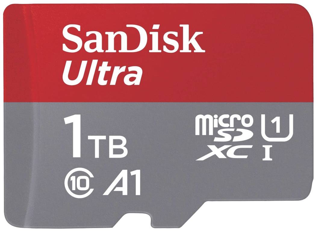SanDisk microSDXC Ultra 1TB (A1/UHS-I/Cl.10/150MB/s) + Adapter "Mobile" microSDXC-Karte 1 TB A1 App