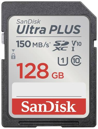 SanDisk SDXC Ultra PLUS 128GB (Class10 V10 UHS I 150MB s) SDXC Karte 128GB Class 10, UHS Class 1  - Onlineshop Voelkner
