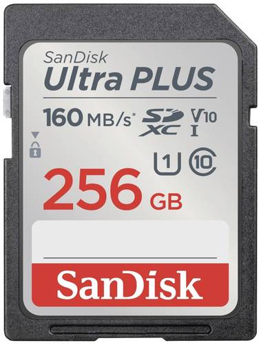 SanDisk SDXC Ultra PLUS 256GB (Class10 V10 UHS I 160MB s) SDXC Karte 256GB Class 10, UHS Class 1  - Onlineshop Voelkner