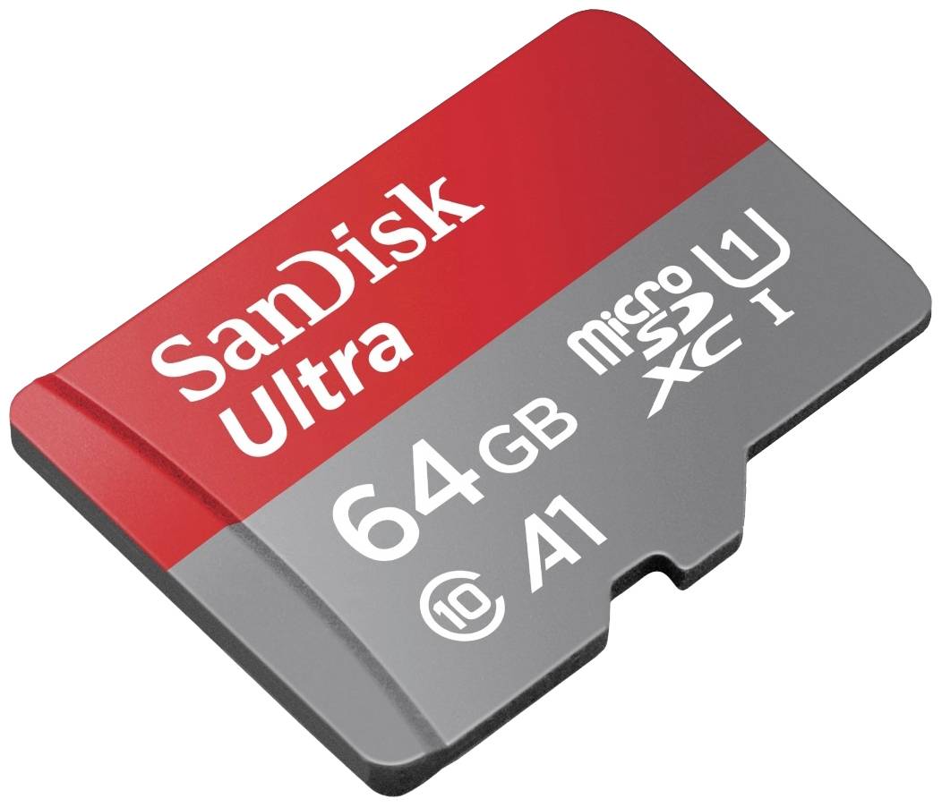 SanDisk microSDXC Ultra 64GB (140MB/s A1 Cl. 10 UHS-I) + Adapter "Tablet" microSDXC-Karte 64 GB A1 Application Performance Class, UHS-Class 1