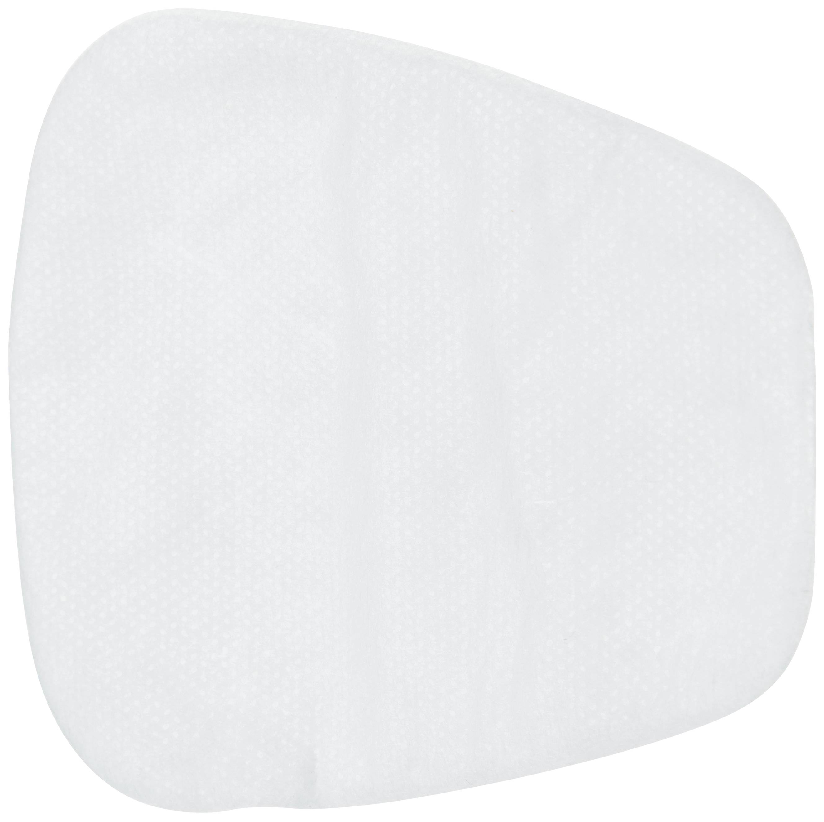Ein weißer, dreieckiger Filter oder Polster, wohl für hygienische oder medizinische Verwendung.