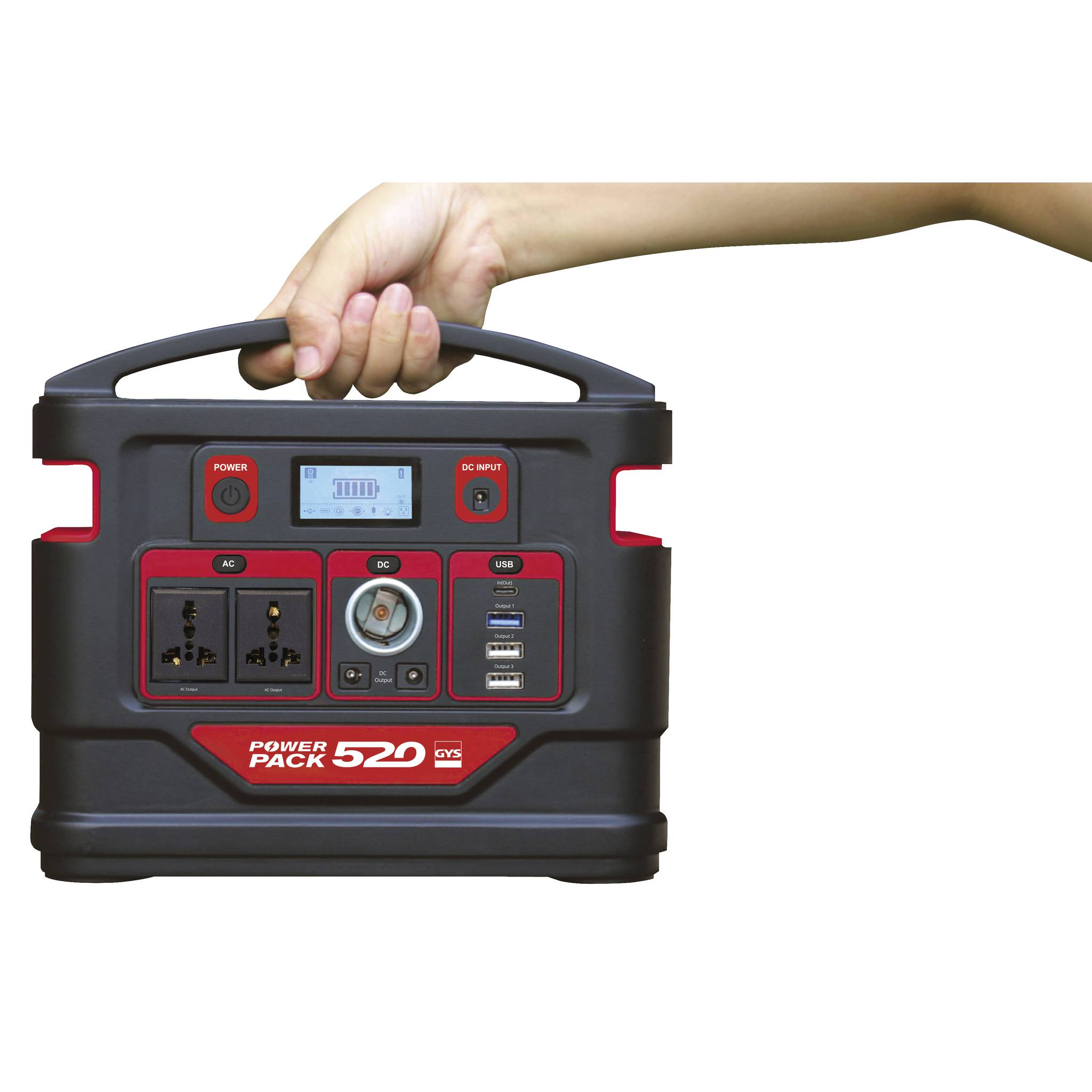 GYS POWER PACK 520 Powerstation 20 Ah LiPo Schwarz/Rot mit Laderegler