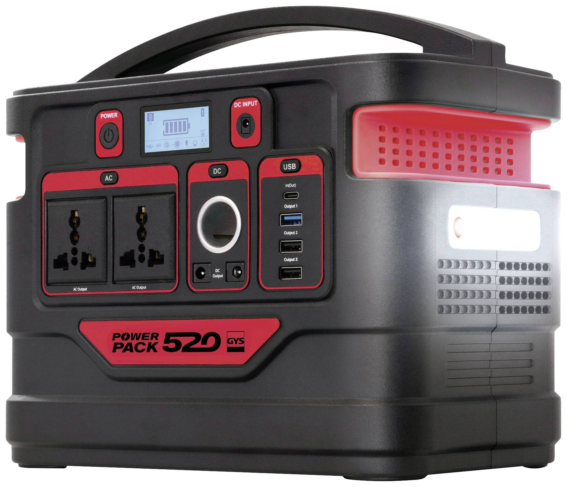 GYS POWER PACK 520 Powerstation 20Ah LiPo Schwarz/Rot mit Laderegler