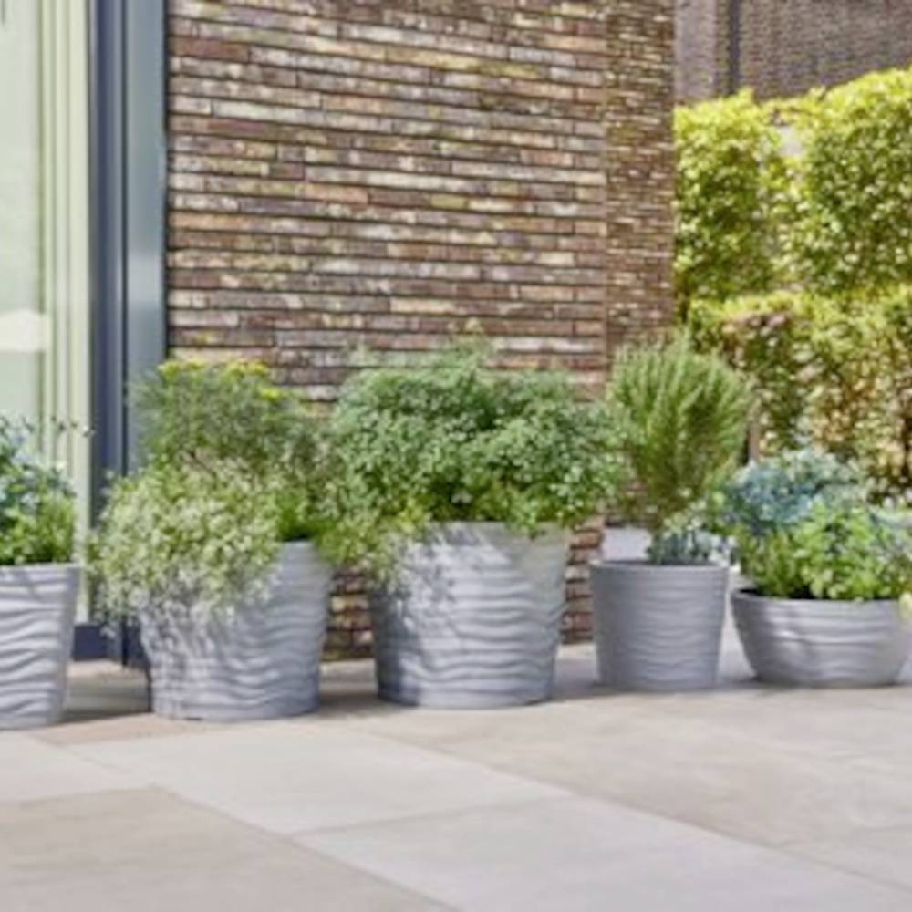 Siena Garden 45-35-51-GA 453551GA Pflanzgefäß Kunststoff Grau