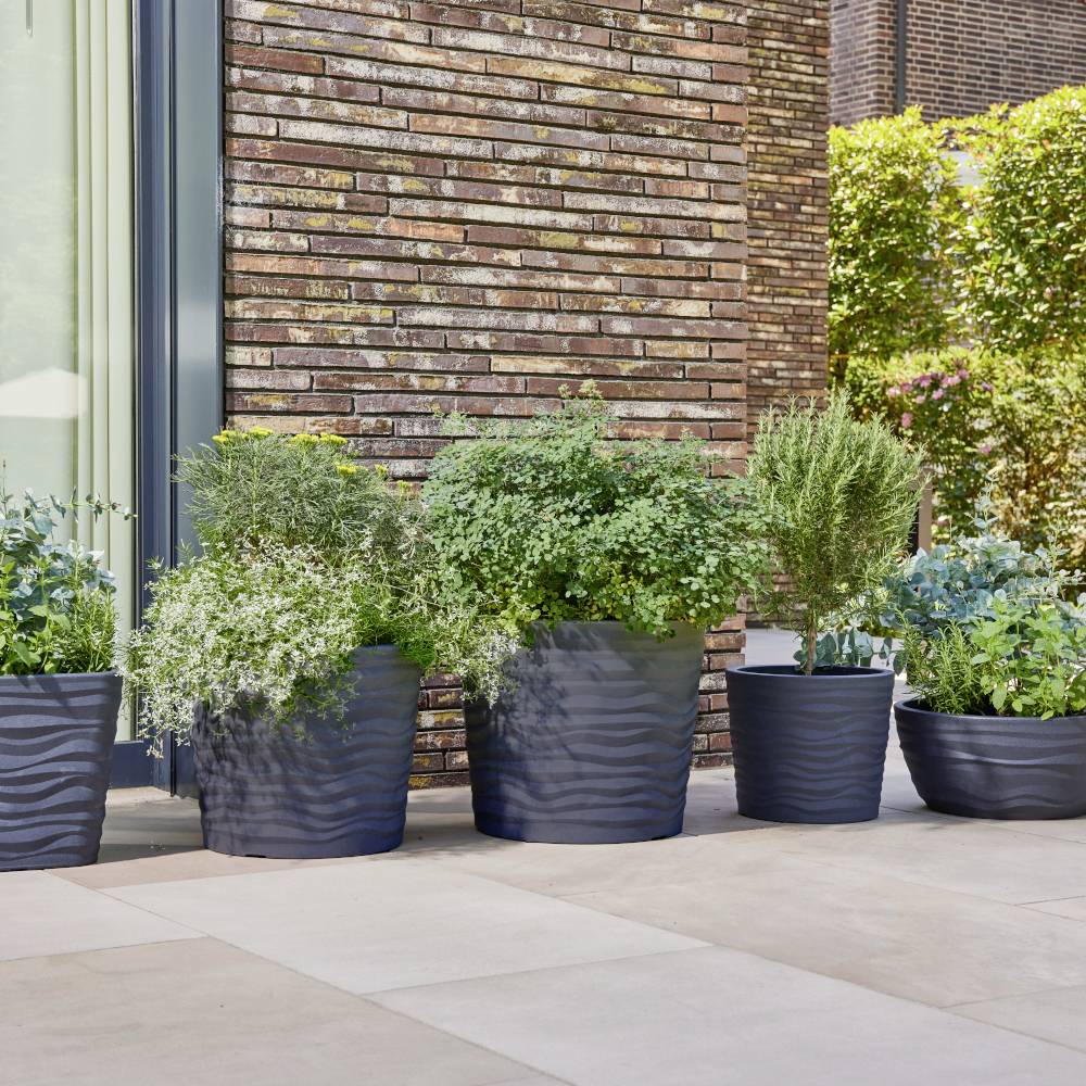 Siena Garden 45-50-02-GA 455002GA Pflanzgefäß Kunststoff Anthrazit