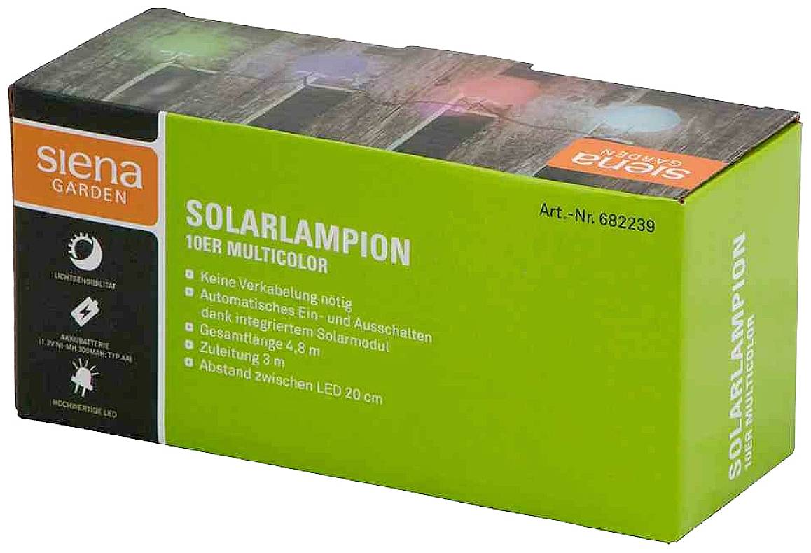 Siena Garden 682239 682239 Solar-Dekoleuchte Kugel LED Weiß, Grün