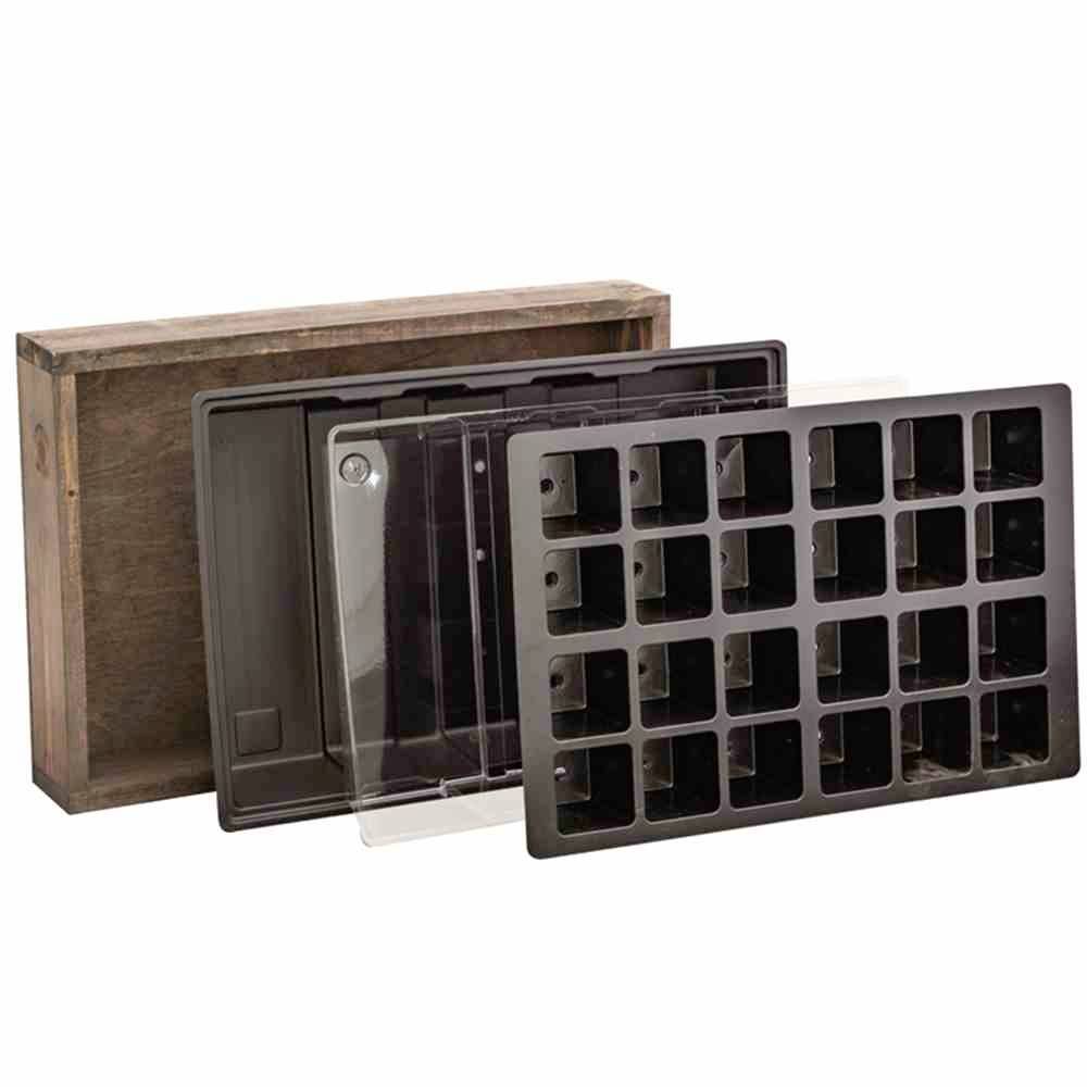 Siena Garden 11121 Anzuchtvollholzkiste mit 24er Topfplatte; 35x24x6cm 1 Set