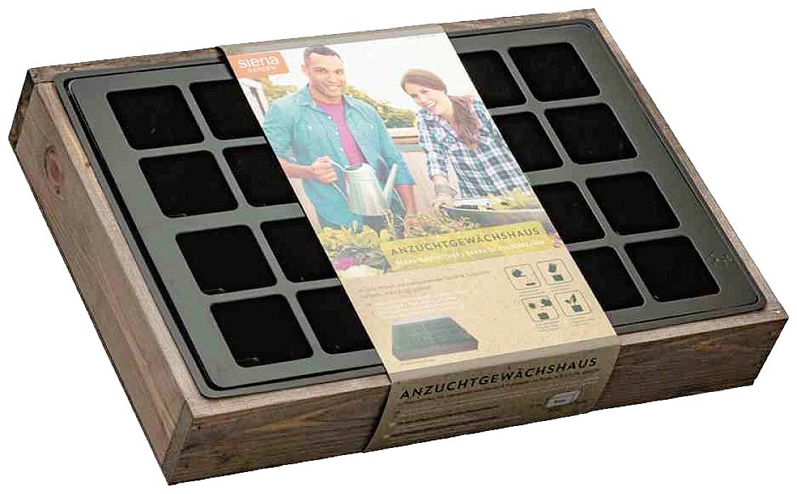 Siena Garden 11121 Anzuchtvollholzkiste mit 24er Topfplatte; 35x24x6cm 1 Set