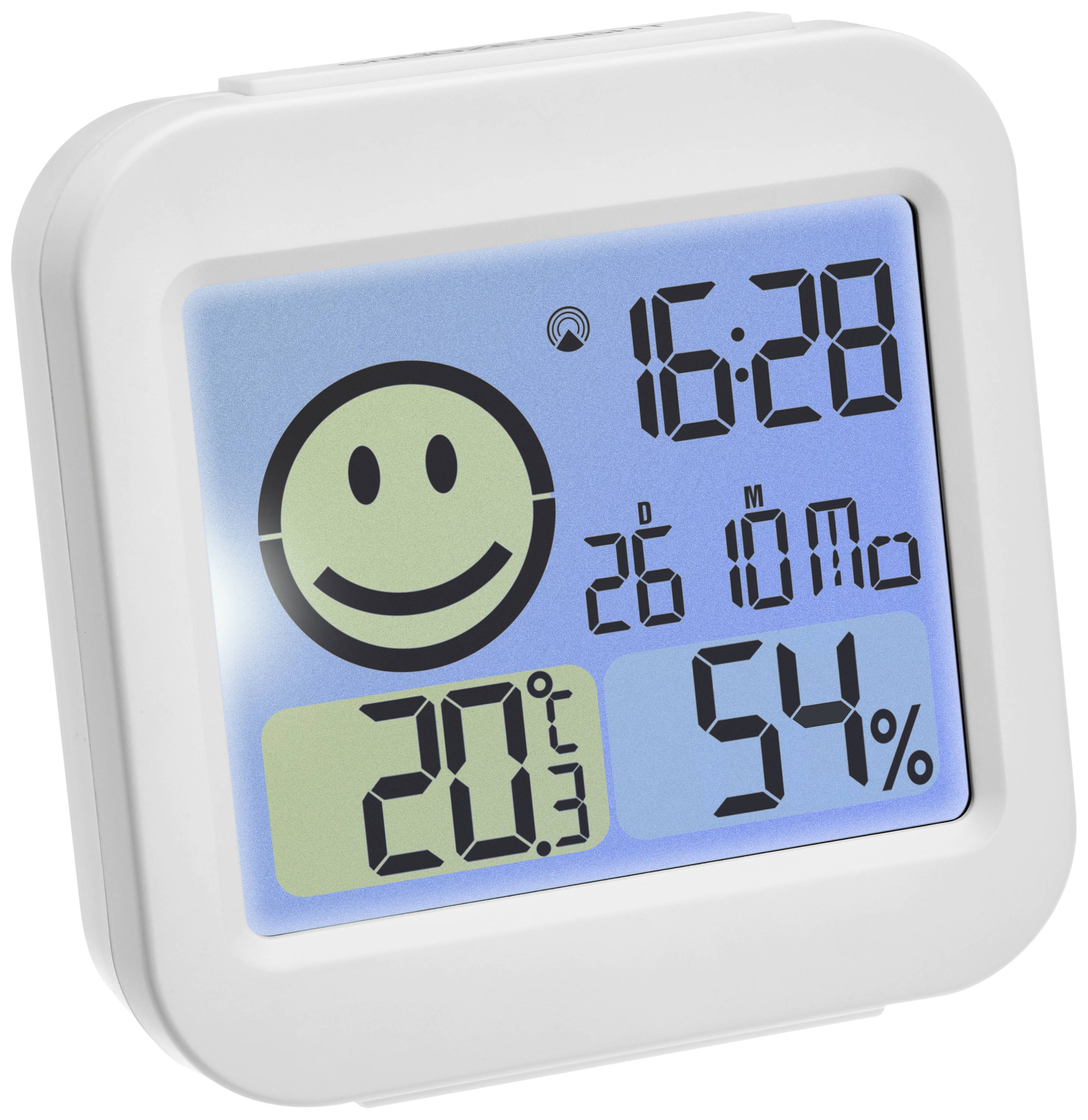 TFA Dostmann Digitaler Funk-Wecker Hygrometer Weiß
