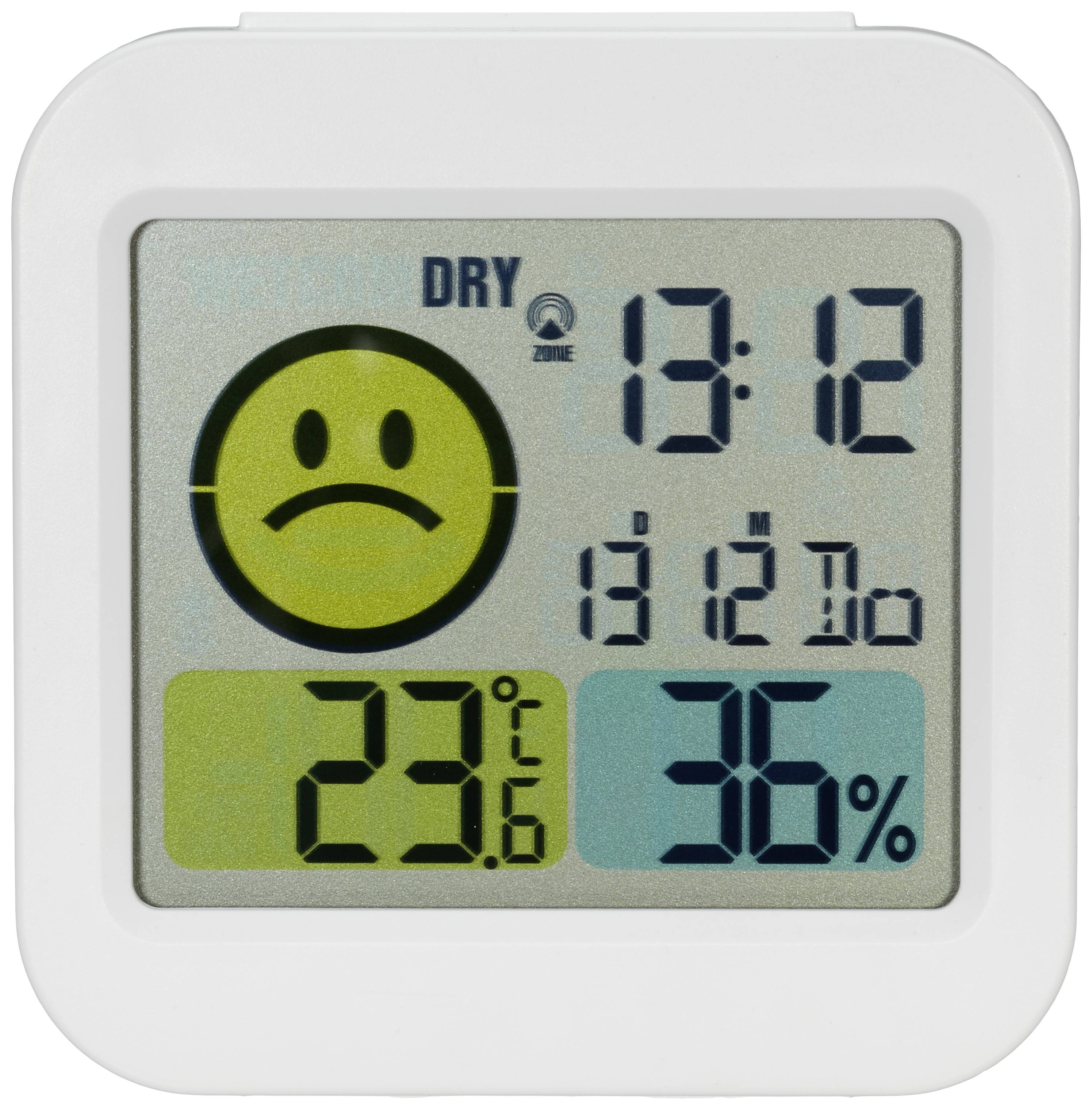 TFA Dostmann Digitaler Funk-Wecker Hygrometer Weiß