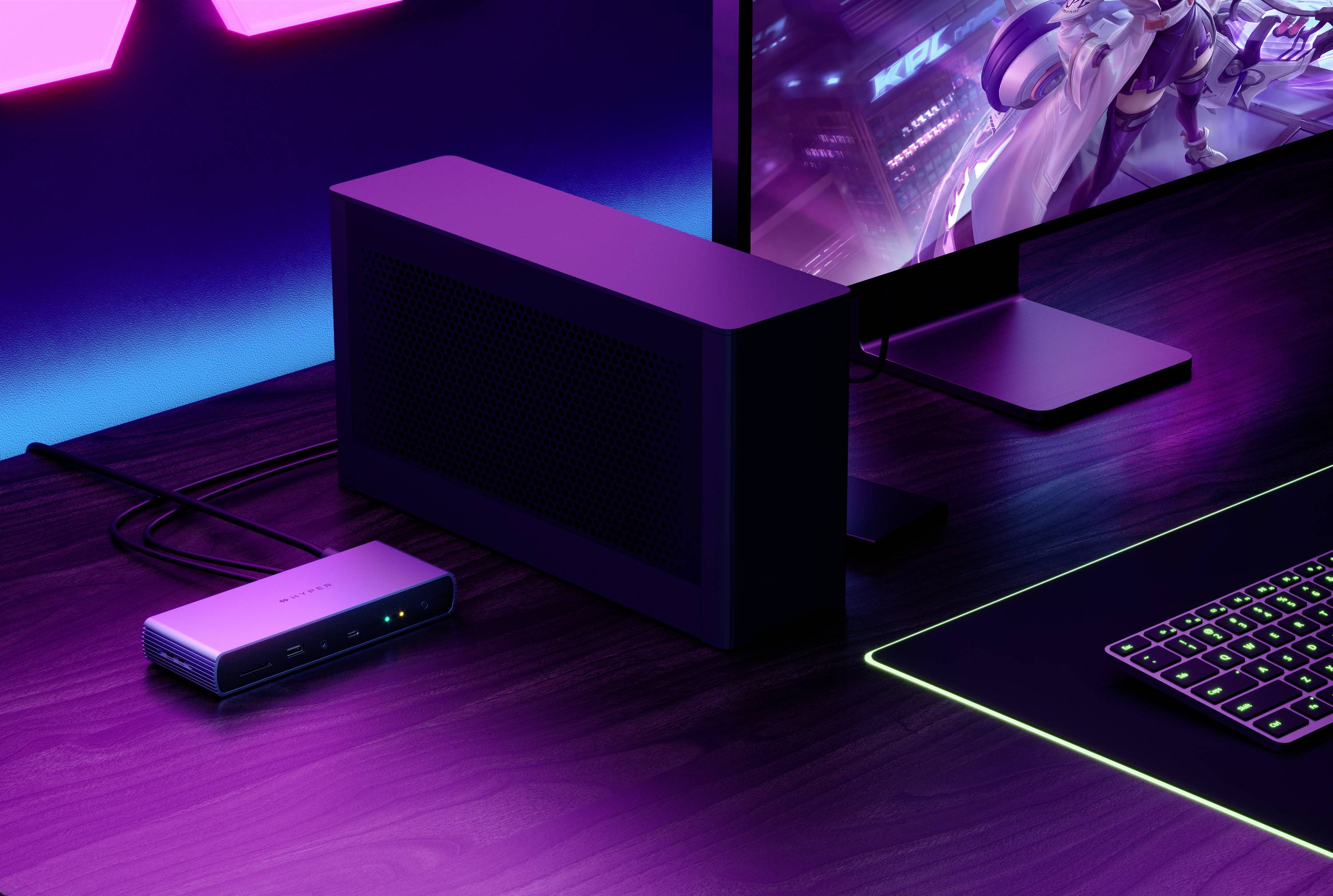 HYPER Thunderbolt™ 4 Dockingstation HyperDrive Passend für Marke Dockingstations: Universal USB-C® Power Delivery, integrierter Kartenleser