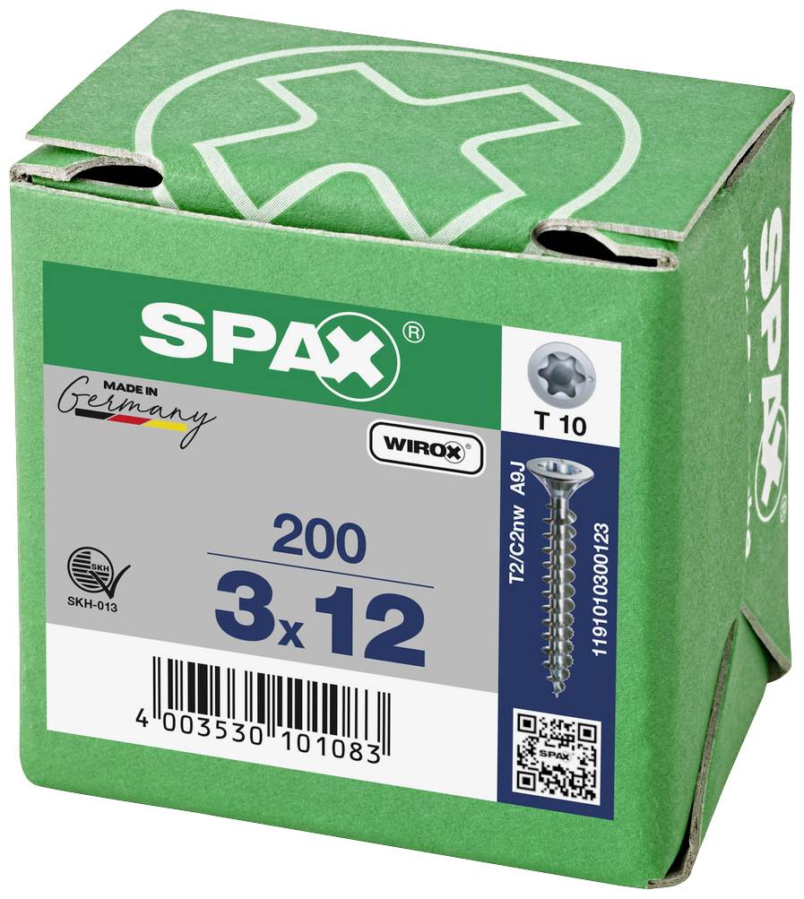 SPAX 1191010300123 Holzschraube 3mm 12mm T-STAR plus Stahl WIROX 200St.