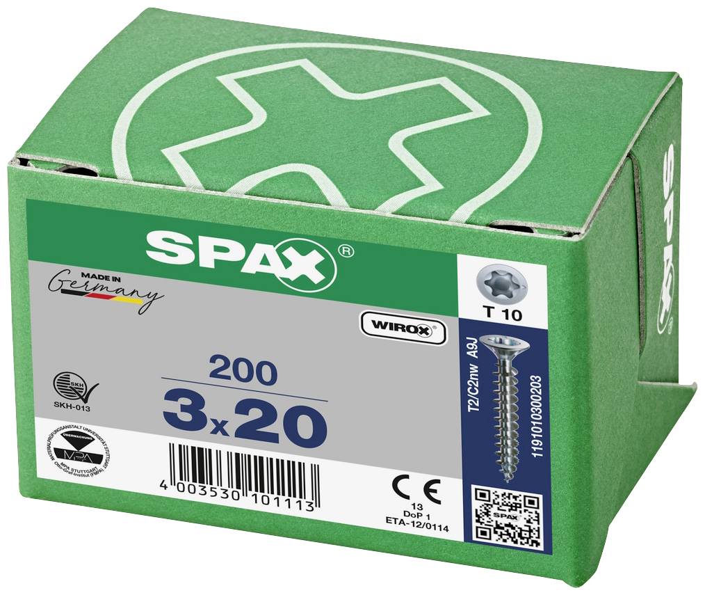 SPAX 1191010300203 Holzschraube 3mm 20mm T-STAR plus Stahl WIROX 200St.