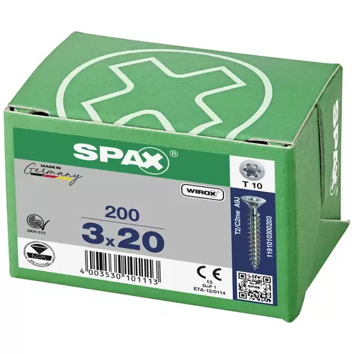 SPAX 1191010300203 Holzschraube 3mm 20mm T-STAR plus Stahl WIROX 200St. SPAX 1191010300203 Holzschraube 3mm 20mm T-STAR plus Stahl WIROX 200St.