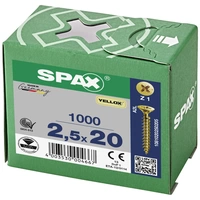 SPAX 1081020250205 Holzschraube 2.5mm 20mm Kreuzschlitz Pozidriv Stahl YELLOX 1000St. SPAX 1081020250205 Holzschraube 2.5mm 20mm Kreuzschlitz Pozidriv Stahl YELLOX 1000St.