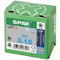 SPAX 1197000300163 Holzschraube 3mm 16mm T-STAR plus 88091 Edelstahl A2 200St. SPAX 1197000300163 Holzschraube 3mm 16mm T-STAR plus 88091 Edelstahl A2 200St.