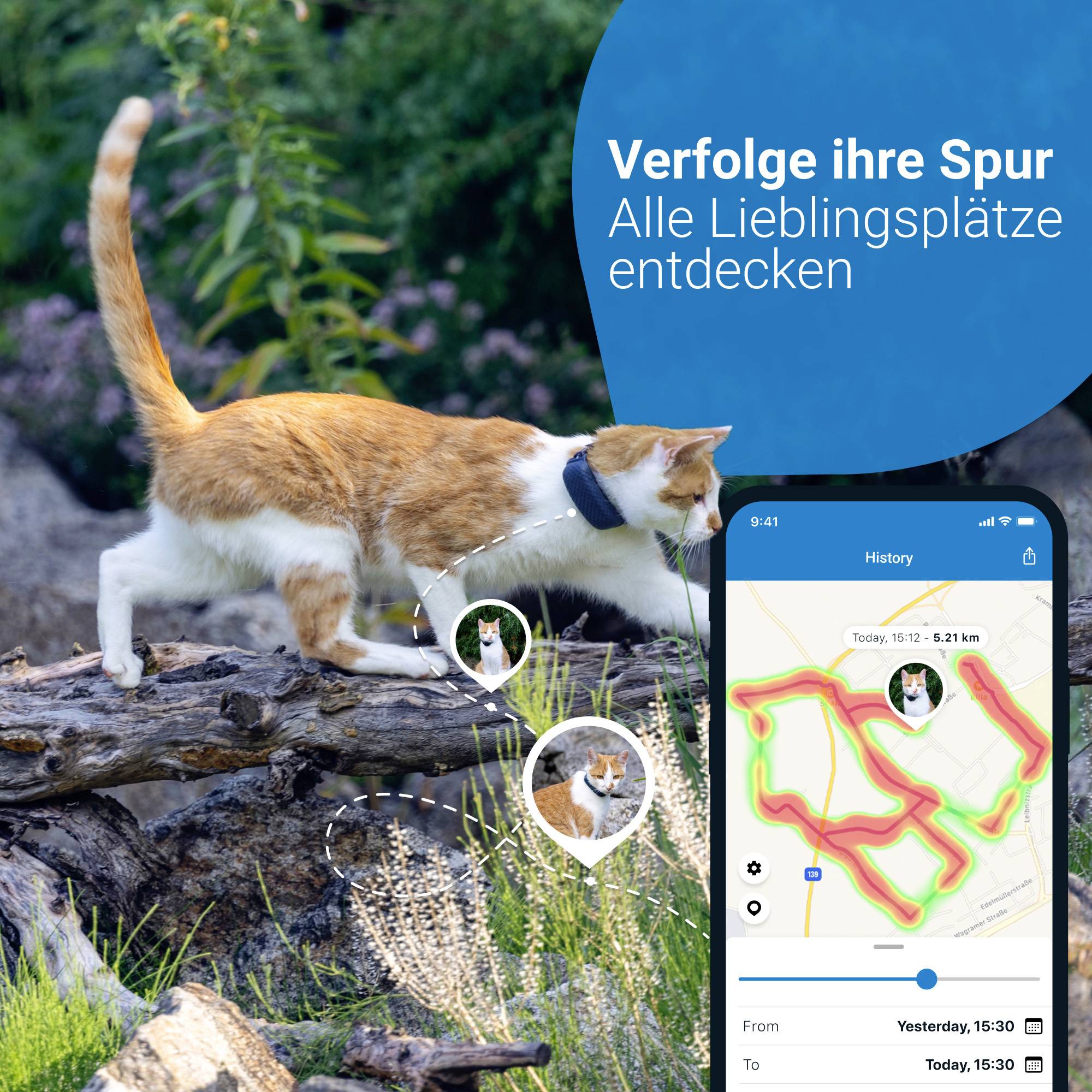 Tractive CAT 4 GPS Tracker Haustiertracker Mitternachtsblau