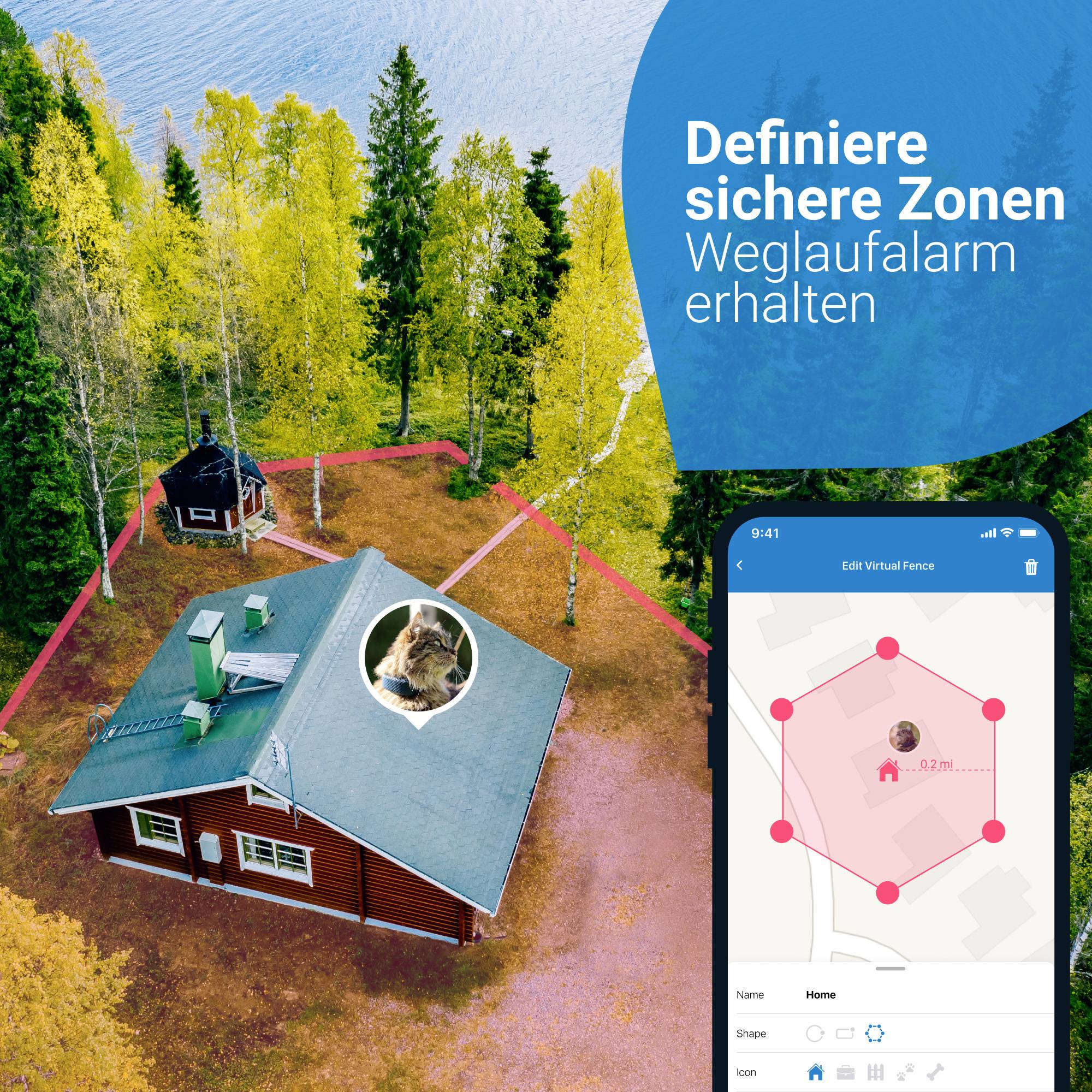Tractive CAT 4 GPS Tracker Haustiertracker Mitternachtsblau