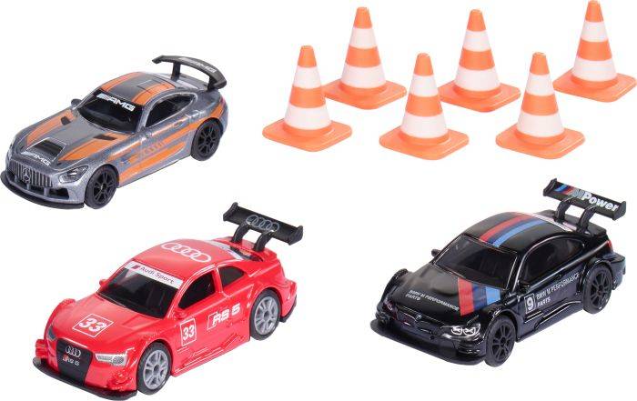 SIKU PKW Modell Mercedes Benz, Audi, BMW Mercedes Benz AMG GT4, Audi RS 5 Racing, BMW M4 Fertigmodell PKW Modell