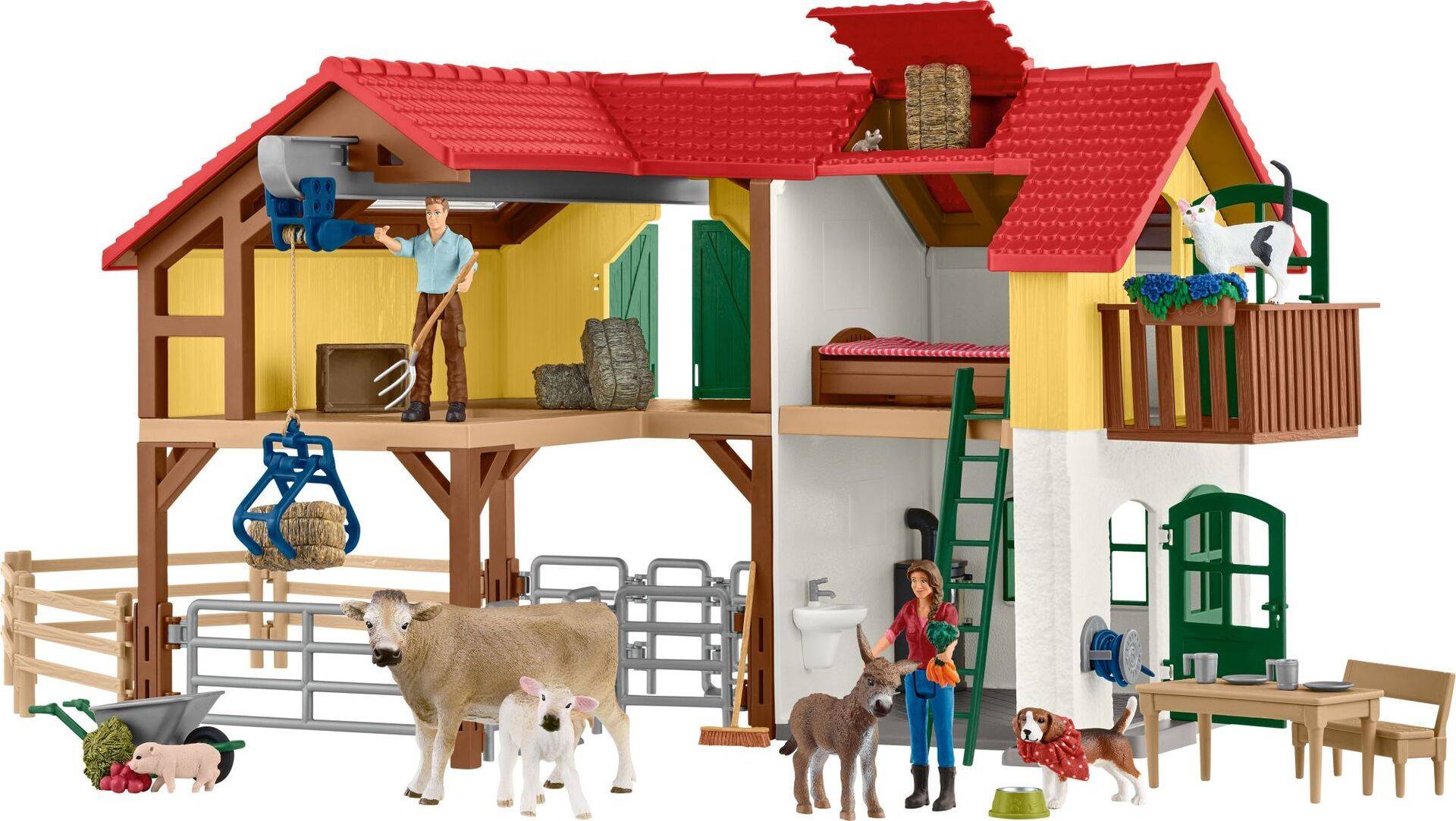 schleich® Farm World 42407 Bauernhaus mit Stall und Tieren