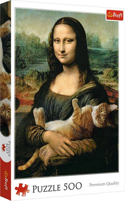 Trefl 37294 Premium Puzzle 500 Teile - Mona Lisa mit Katze