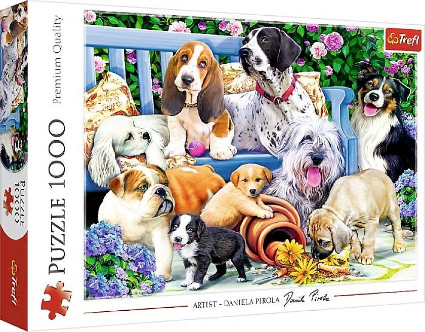 Trefl, Hunde im Garten, 1000 Teile Puzzle