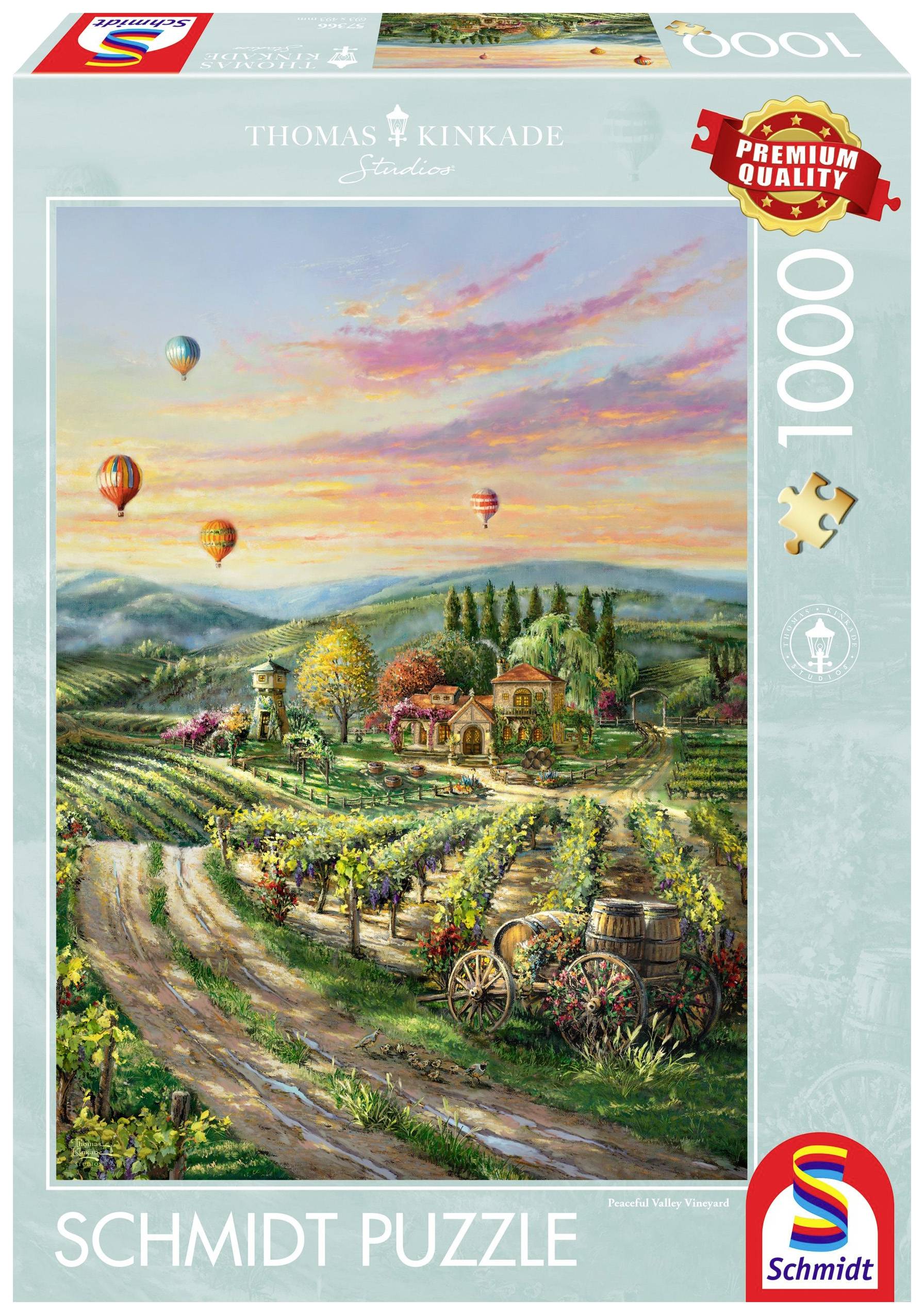 Schmidt Spiele 57366 Peaceful Valley Vineyard, Thomas Kinkade Collection Puzzle