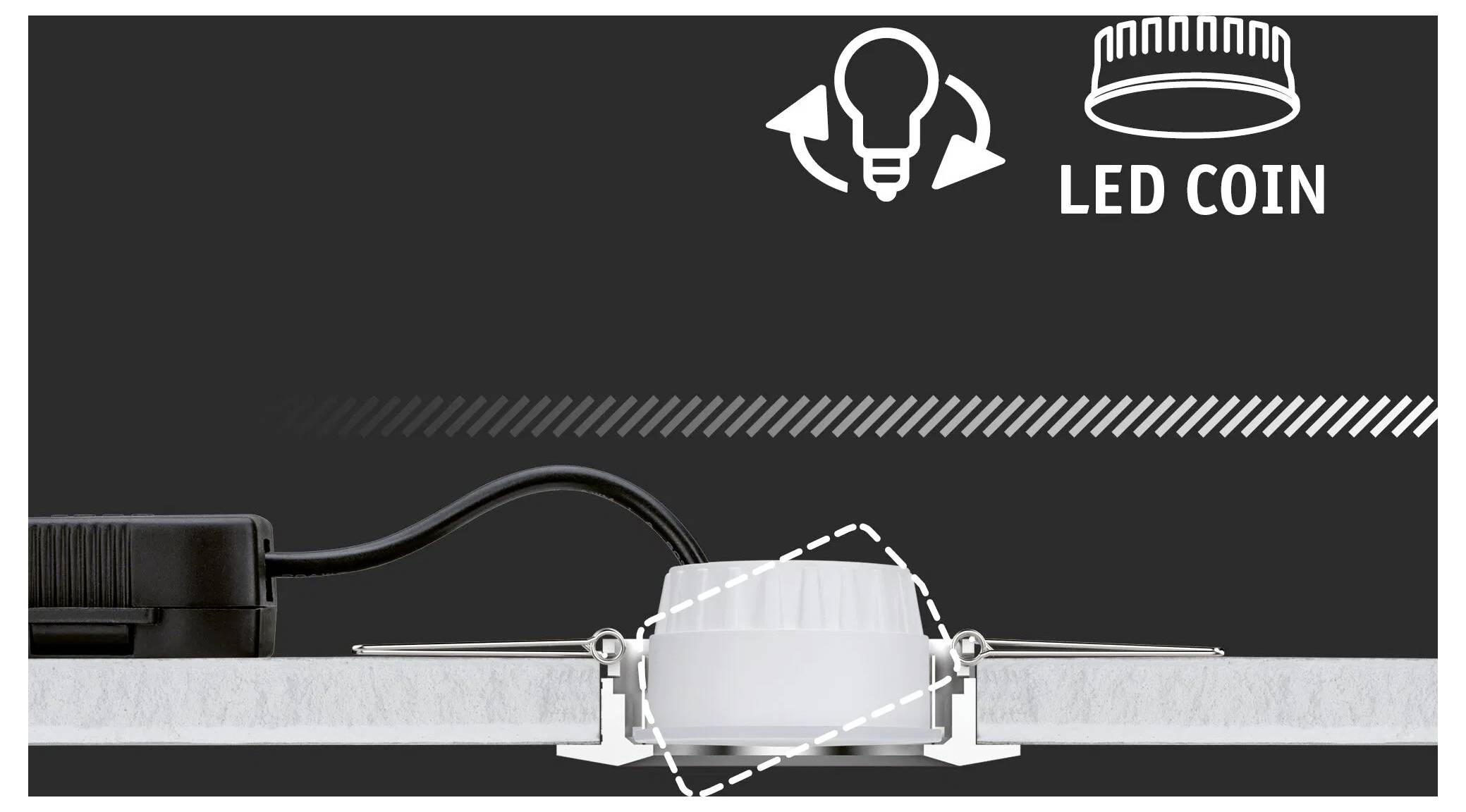 Paulmann LED-Bad-Einbauleuchte EEK: G (A - G) LED 18W Satin