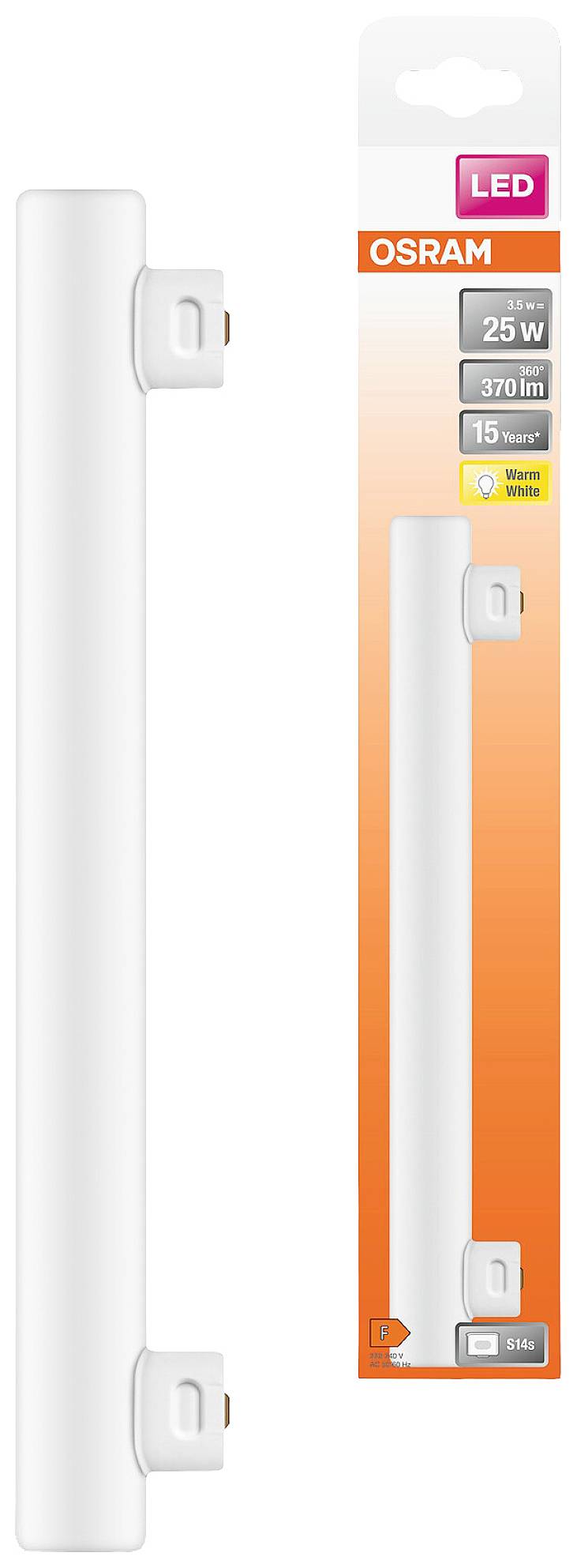 OSRAM HOMELIGHTING 4058075762374 LED EEK F (A - G) S14s Stabform 3.5 W = 25 W Warmweiß (Ø x H) 28 mm x 28 mm 1 St.