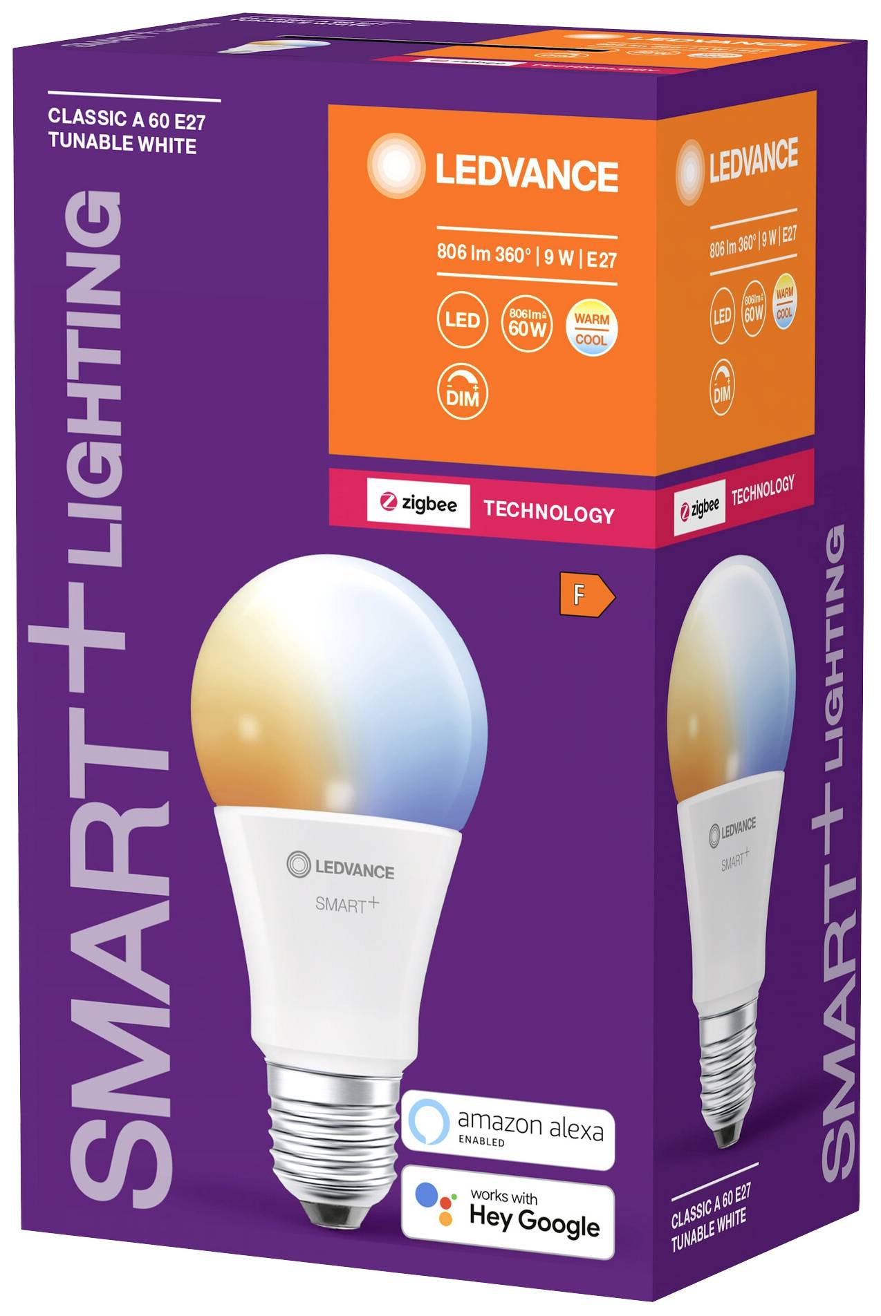 LEDVANCE 4058075729001 LED EEK F (A - G) E27 Kolbenform 9W = 60W Warmweiß bis Kaltweiß (Ø x H) 60mm x 60mm 1St.