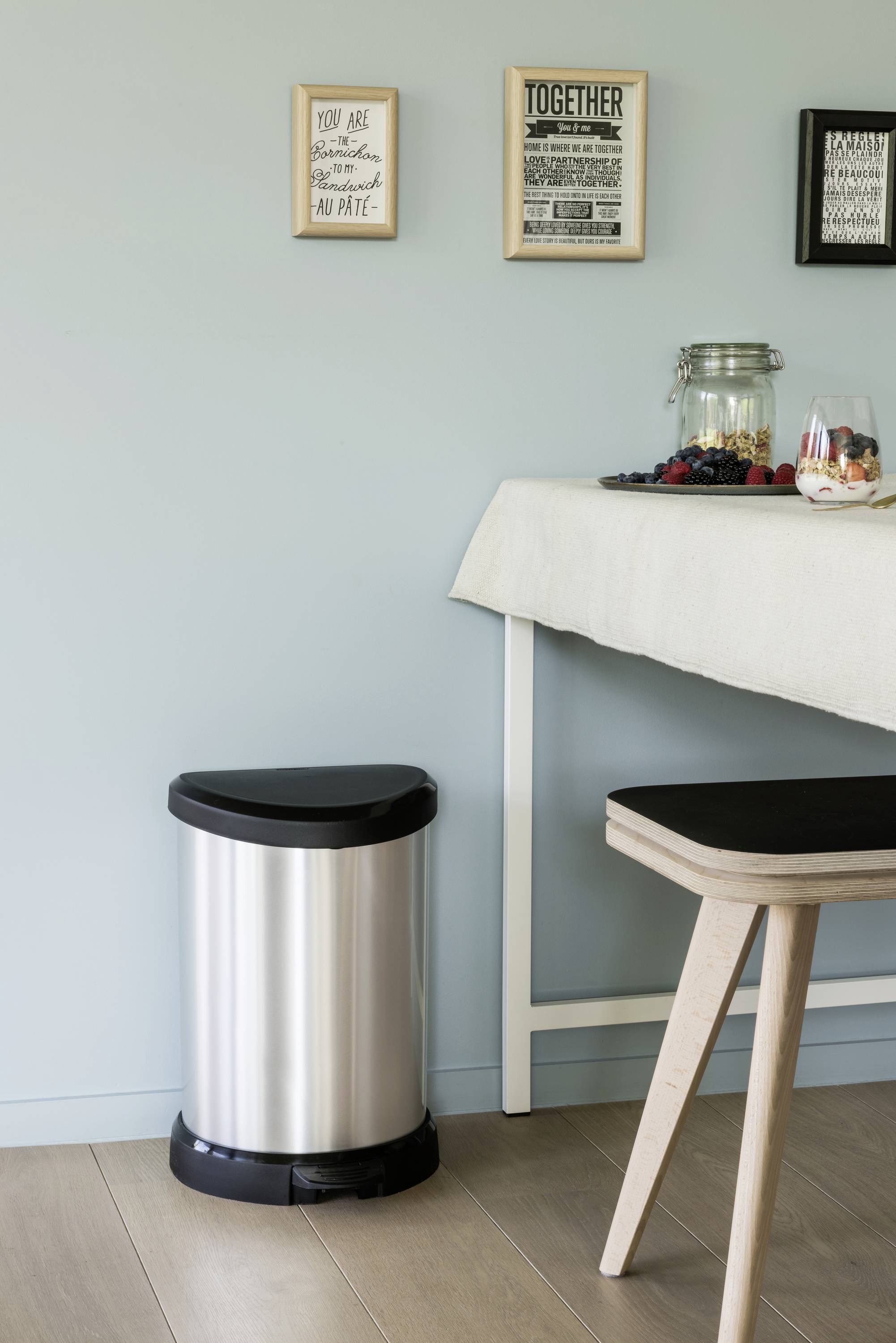 Curver DECO Bin 240568 Mülleimer 15l (B x H x T) 303 x 448 x 268mm Silber, Schwarz 1St.