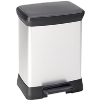 Curver DECO Bin 240638 Mülleimer 30l (B x H x T) 390 x 510 x 290mm Silber, Schwarz 1St. Curver DECO Bin 240638 Mülleimer 30l (B x H x T) 390 x 510 x 290mm Silber, Schwarz 1St.