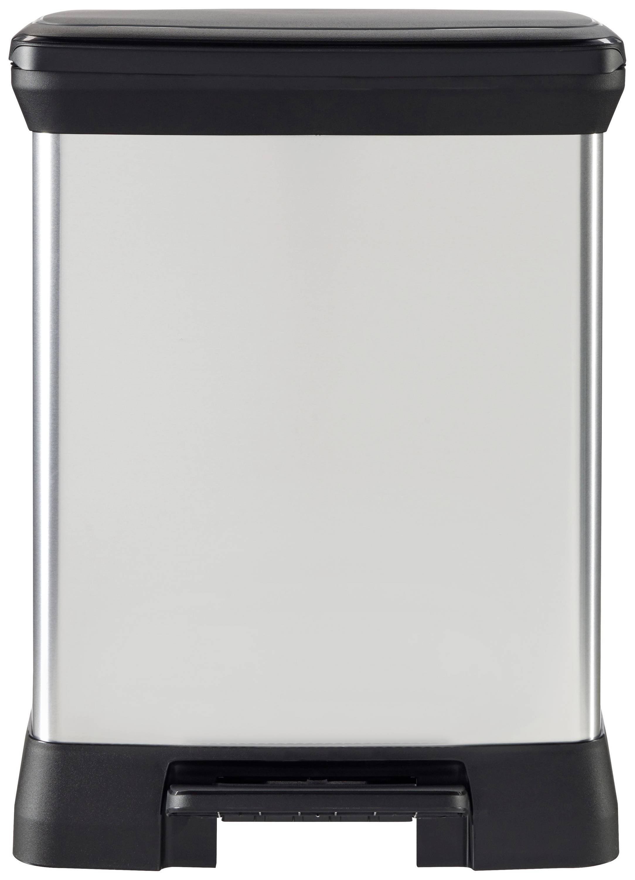 Curver DECO Bin 240642 Mülleimer 30l (B x H x T) 390 x 510 x 290mm Silber, Schwarz 1St.