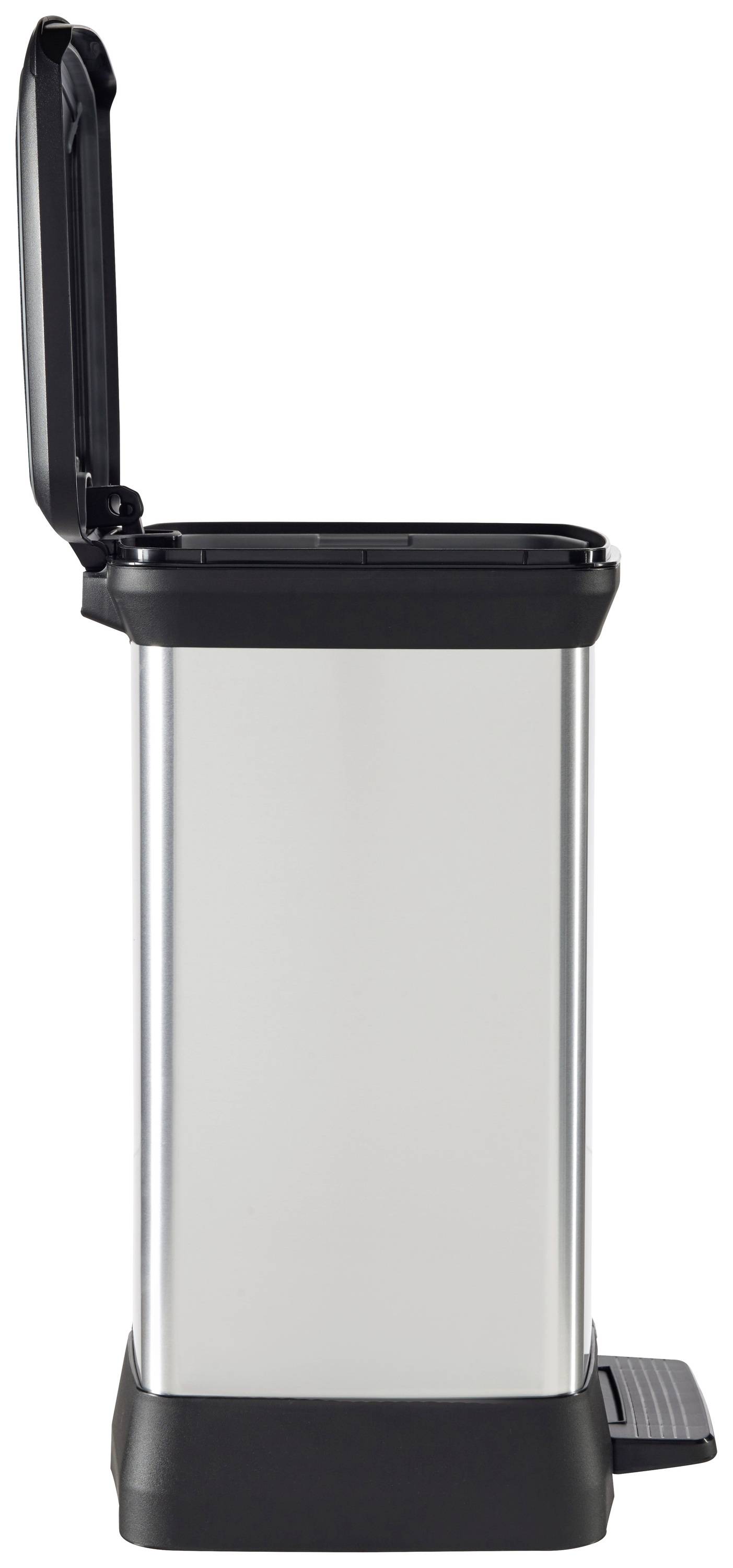 Curver DECO Bin 240642 Mülleimer 30l (B x H x T) 390 x 510 x 290mm Silber, Schwarz 1St.
